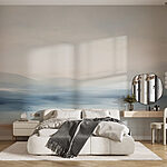 Wall murals Water with a cloudy sky