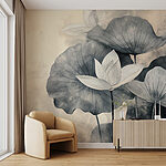 Wall murals Serene lotus in gentle hues