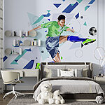 Wall mural Man kicking a football ball