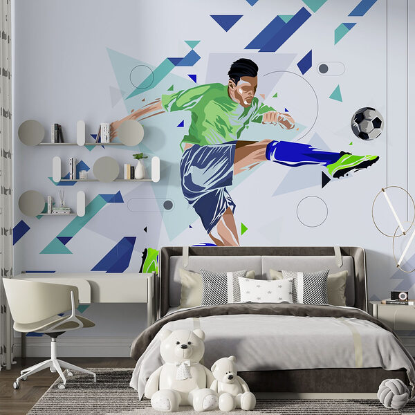 Wall mural Man kicking a football ball
