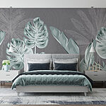 Wall murals Lush leaves create tranquil vibes