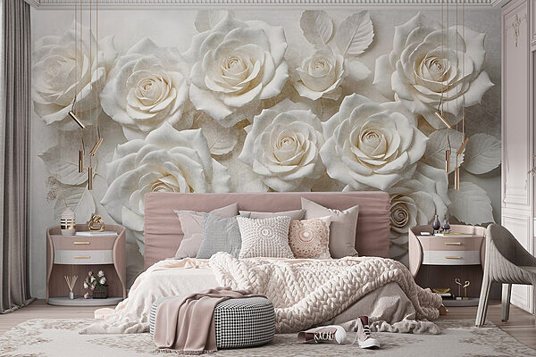Group of white roses Wall murals Group of white roses