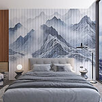 Wall murals Mountain range with clouds