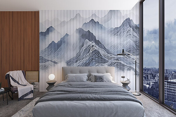 Mountain range with clouds Wall murals Mountain range with clouds
