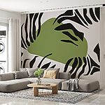 Wall murals Green and black zebra stripes