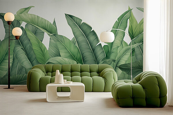 Group of green leaves Wall murals Group of green leaves