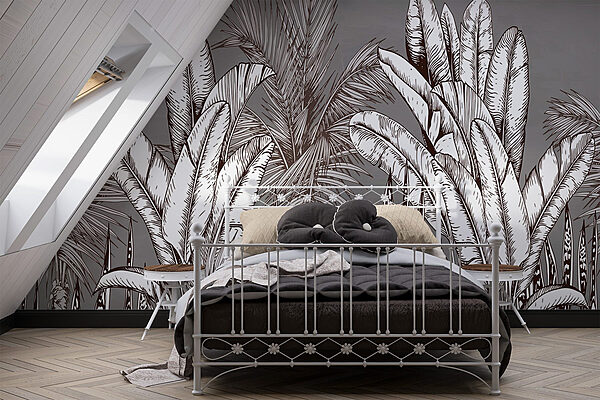 Group of plants with different leaves Wall murals Group of plants with different leaves
