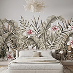 Wall murals Tropical flora in soft colors