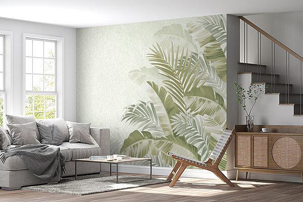 Fresh greenery against a subtle backdrop Wall murals Fresh greenery against a subtle backdrop