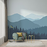 Wall murals Landscape of mountains and trees