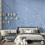 Wall mural Diagram of planets and their names