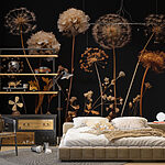 Wall murals Group of dandelions on stems