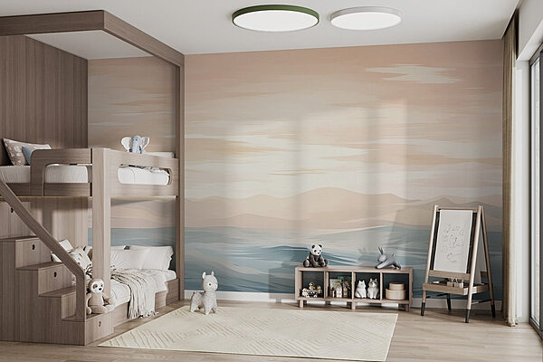 Water with mountains in the background Wall murals Water with mountains in the background