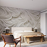 Wall murals White paper cutout with wavy lines