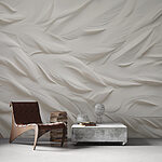 Wall murals White feather pattern on a white surface