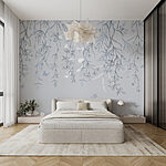 Wall murals Delicate blooms with gentle butterflies