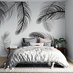 Wall murals Group of black and white feathers