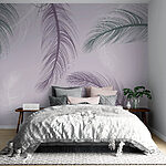 Wall mural Delicate feathers on soft background