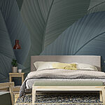 Wall murals Textured leaves in soothing colors.