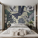 Wall murals Bird flying over flowers