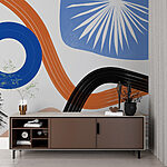 Wall murals Colorful art piece with lines and circles