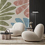 Wall mural Artistic leaf patterns in soft colors