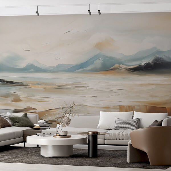 Painting of a desert landscape Wall murals Painting of a desert landscape