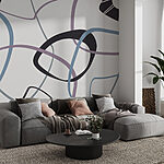 Wall murals Pattern of lines and circles