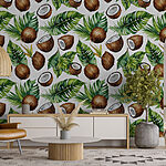 Wall murals Pattern of coconuts and leaves