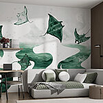 Wall murals Group of stingrays swimming in the water
