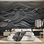 Wall murals Grey and white wavy pattern