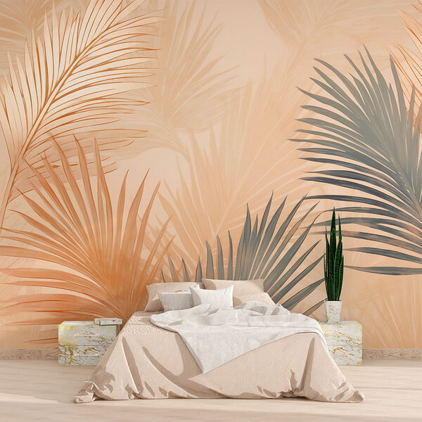 Delicate leaves in soft hues Wall murals Delicate leaves in soft hues