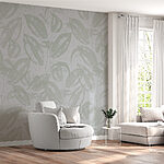 Wall murals Pattern of leaves on a white background
