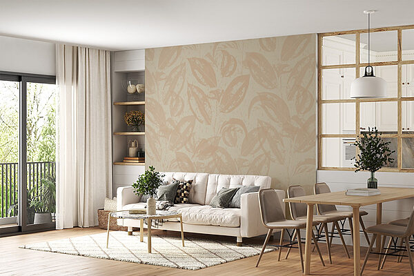 Soft leaves on a gentle background Wall murals Soft leaves on a gentle background