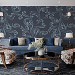 Wall murals Pattern of swirls on a blue background