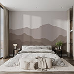 Wall murals Mountain range with a grey sky