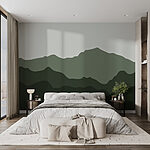 Wall murals Mountain range with green hills