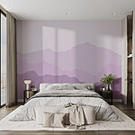 Wall murals Purple mountains with white clouds