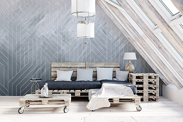 White lines on a gray surface Wall murals White lines on a gray surface