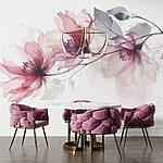 Wall mural Delicate blooms in soft hues
