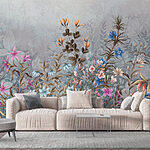 Wall murals Painting of flowers and leaves