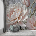 Wall mural Delicate blooms in soft pastel hues
