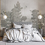 Wall murals Birds flying over trees