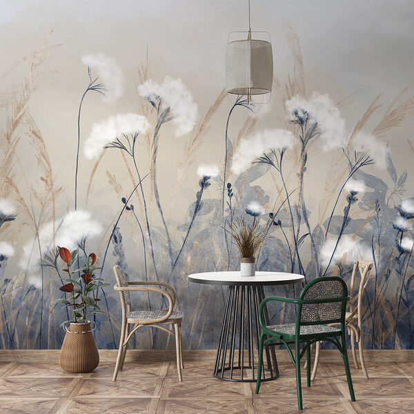 Group of flowers in a field Wall mural Group of flowers in a field