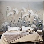 Wall murals Group of flowers in a field