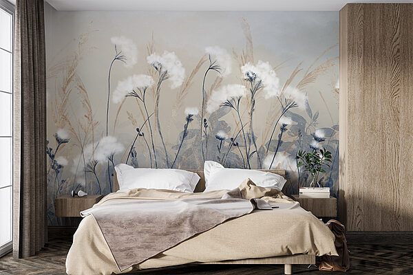 Group of flowers in a field Wall murals Group of flowers in a field