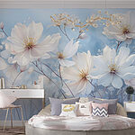 Wall murals Group of white flowers