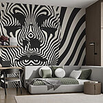 Wall murals Black and white image of a person’s face