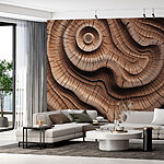 Wall murals Wood carving with a spiral pattern