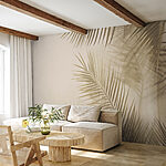 Wall murals Soft palm leaves on a gentle background